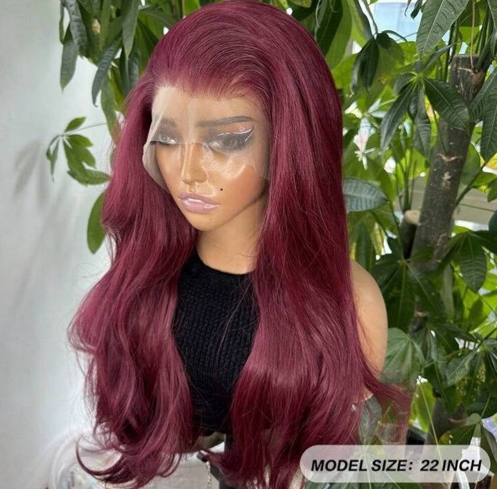Burgundy Lace Front Wig (human blend)