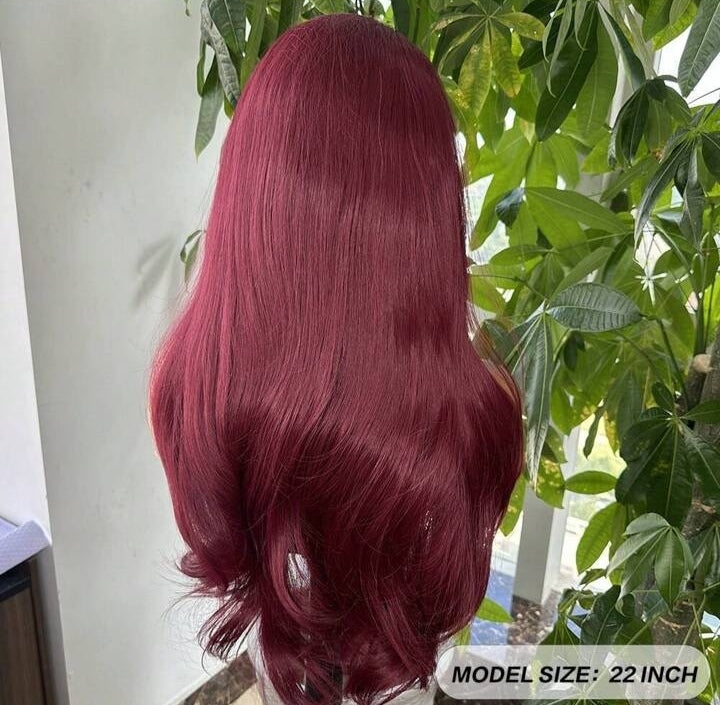 Burgundy Lace Front Wig (human blend)